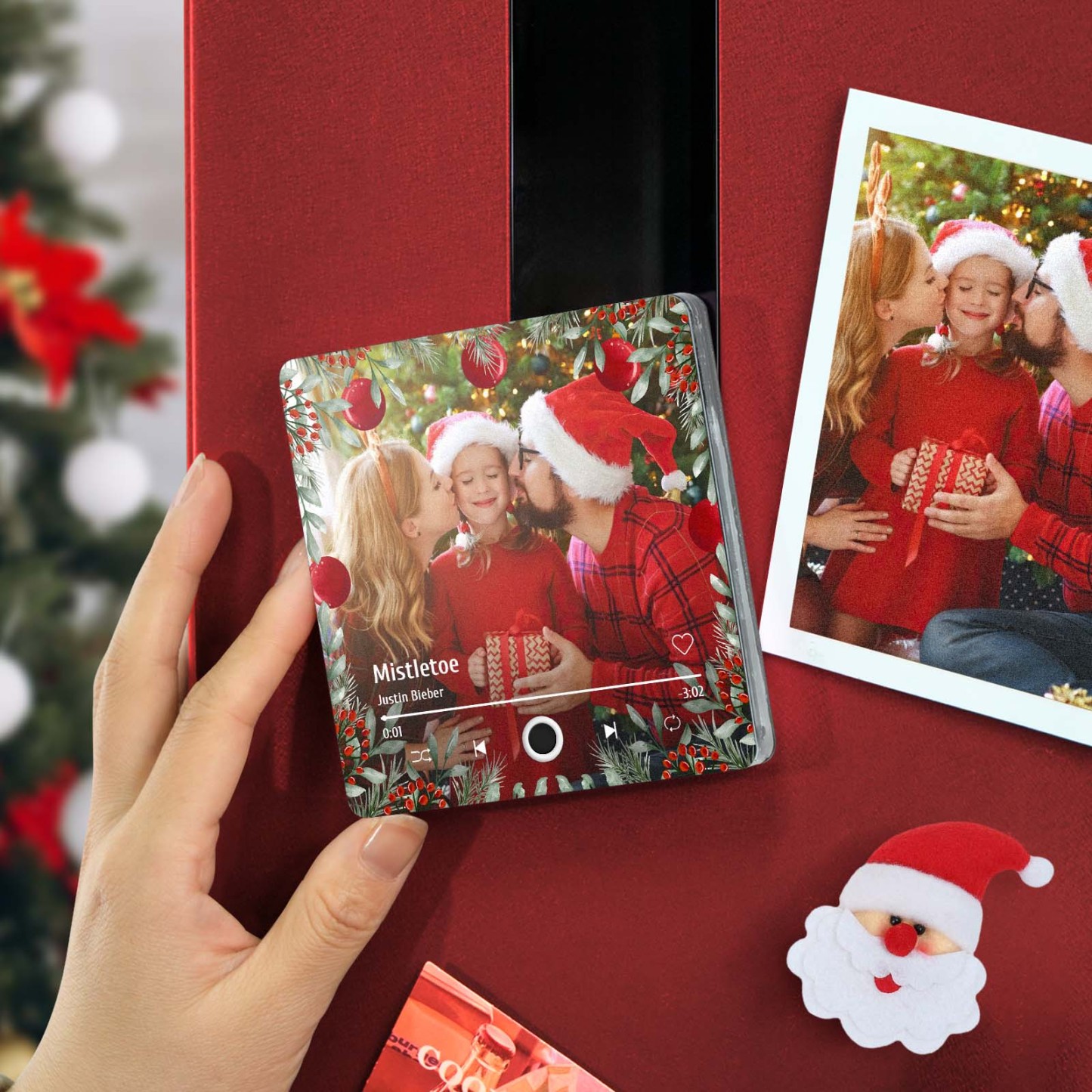 Personalized Photo Music Fridge Magnet Christmas Gifts for Lovers Personalized Music Magnets Can Play Songs Christmas Gift -
