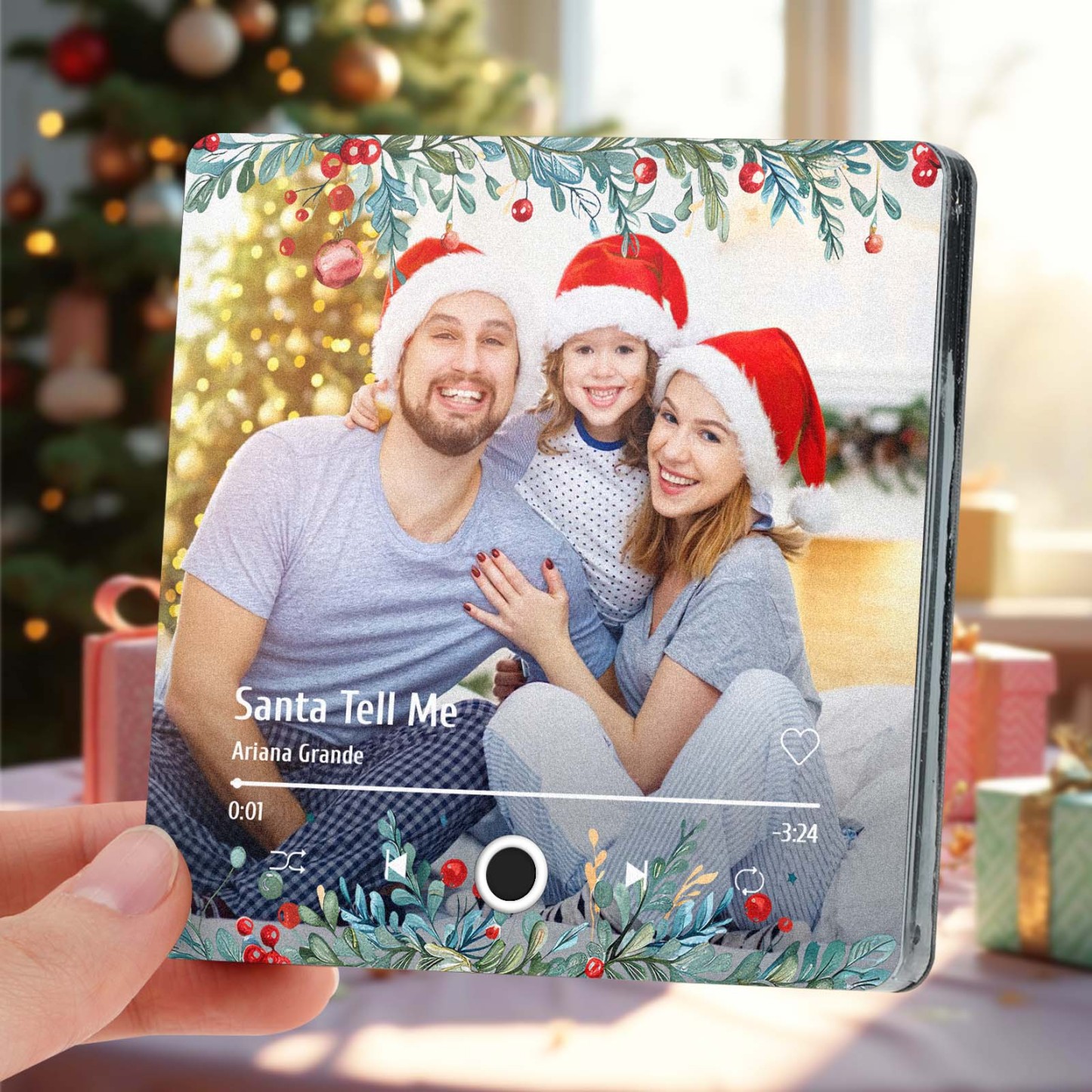 Personalized Photo Music Fridge Magnet Christmas Gifts for Lovers Personalized Music Magnets Can Play Songs Christmas Gift -