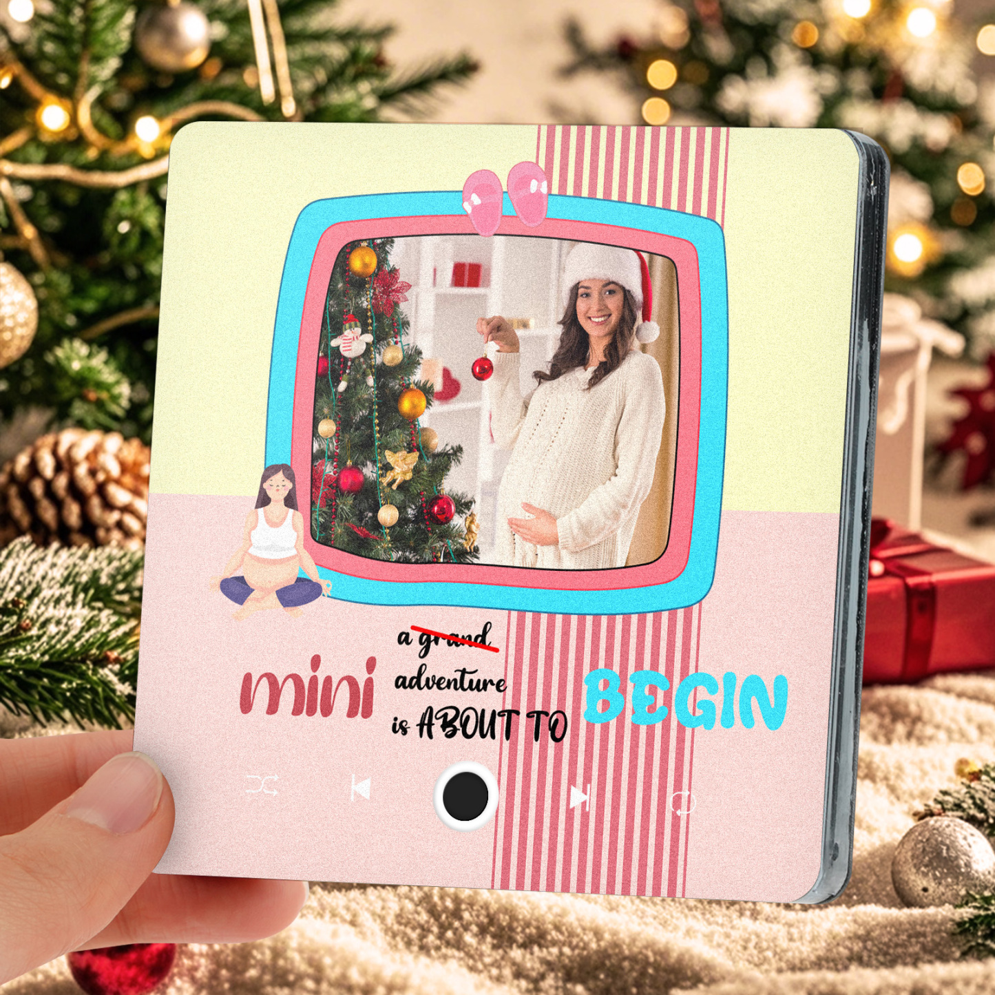 Personalized Photo Music Fridge Magnet Christmas Gift for Mom Custom Music Magnets Can Play Songs -