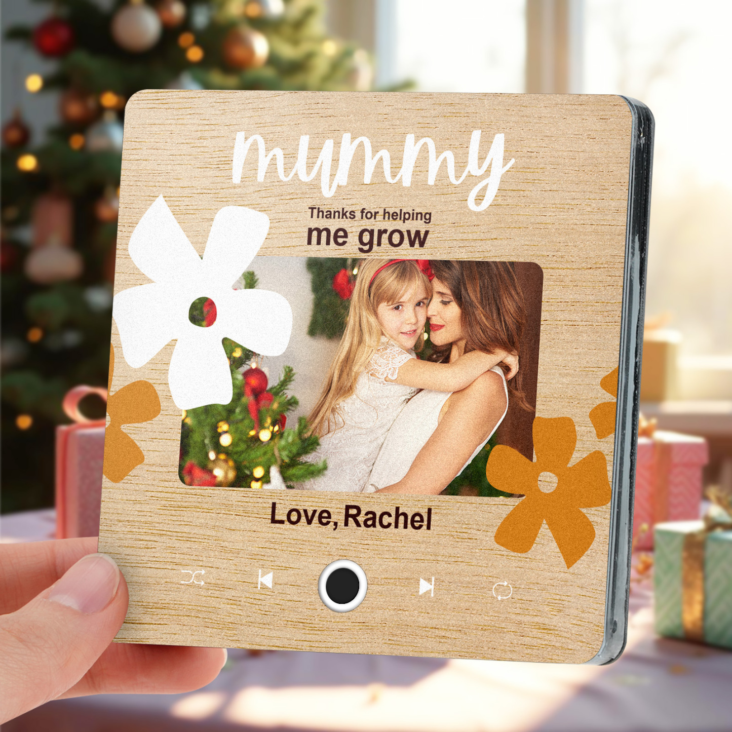 Personalized Music Fridge Magnet Gift for Mom Custom Music Magnets Can Play Songs Christmas Gifts Family Gifts -