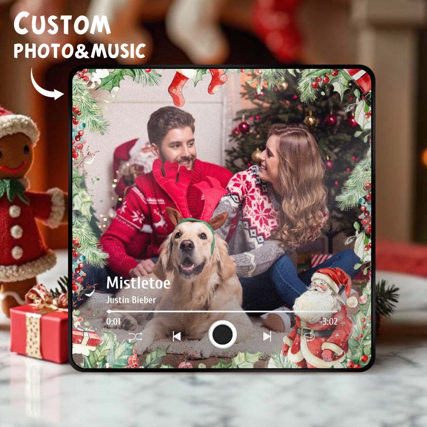 Personalized Photo Music Fridge Magnet Christmas Gifts for Lovers Personalized Music Magnets Can Play Songs Christmas Gift -