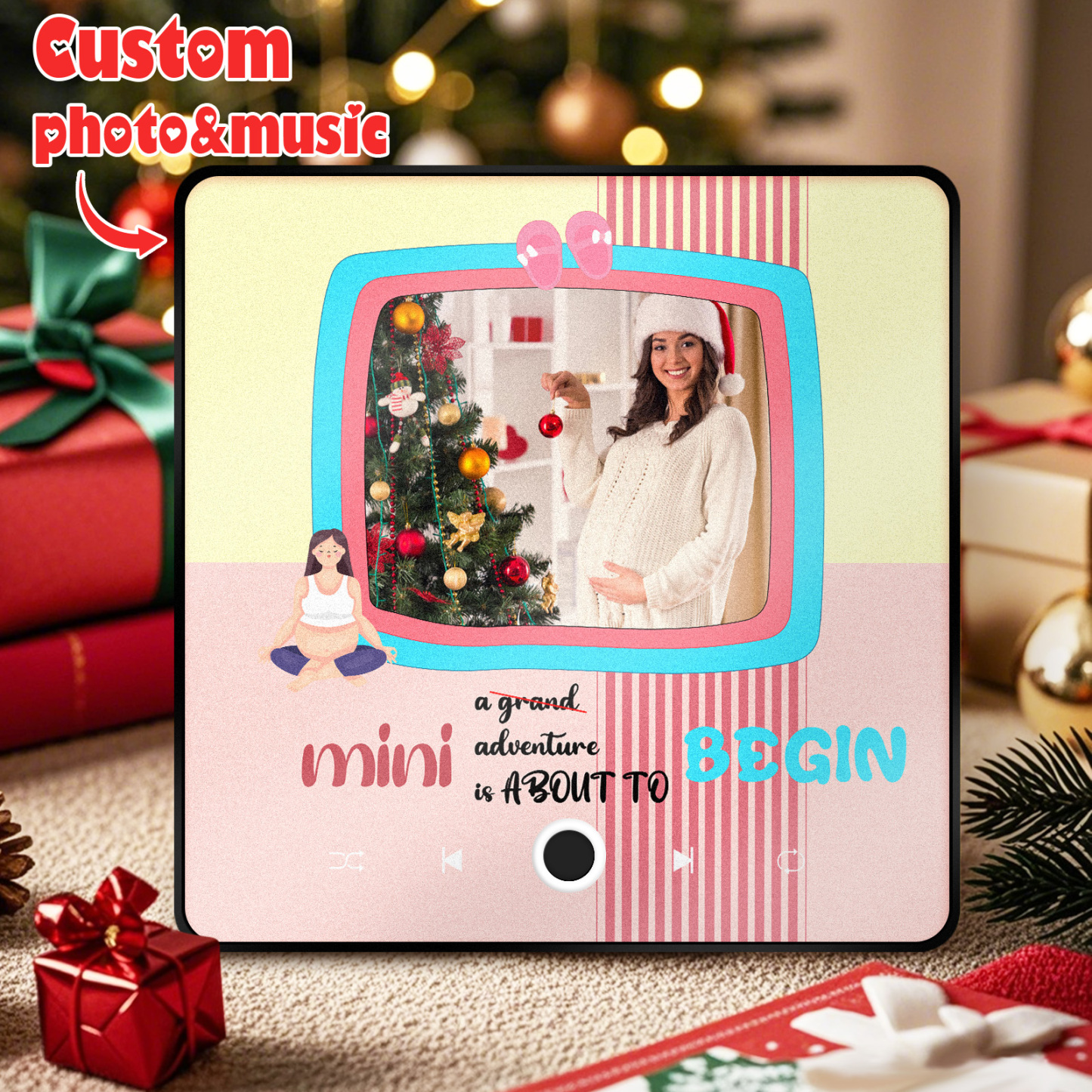 Personalized Photo Music Fridge Magnet Christmas Gift for Mom Custom M