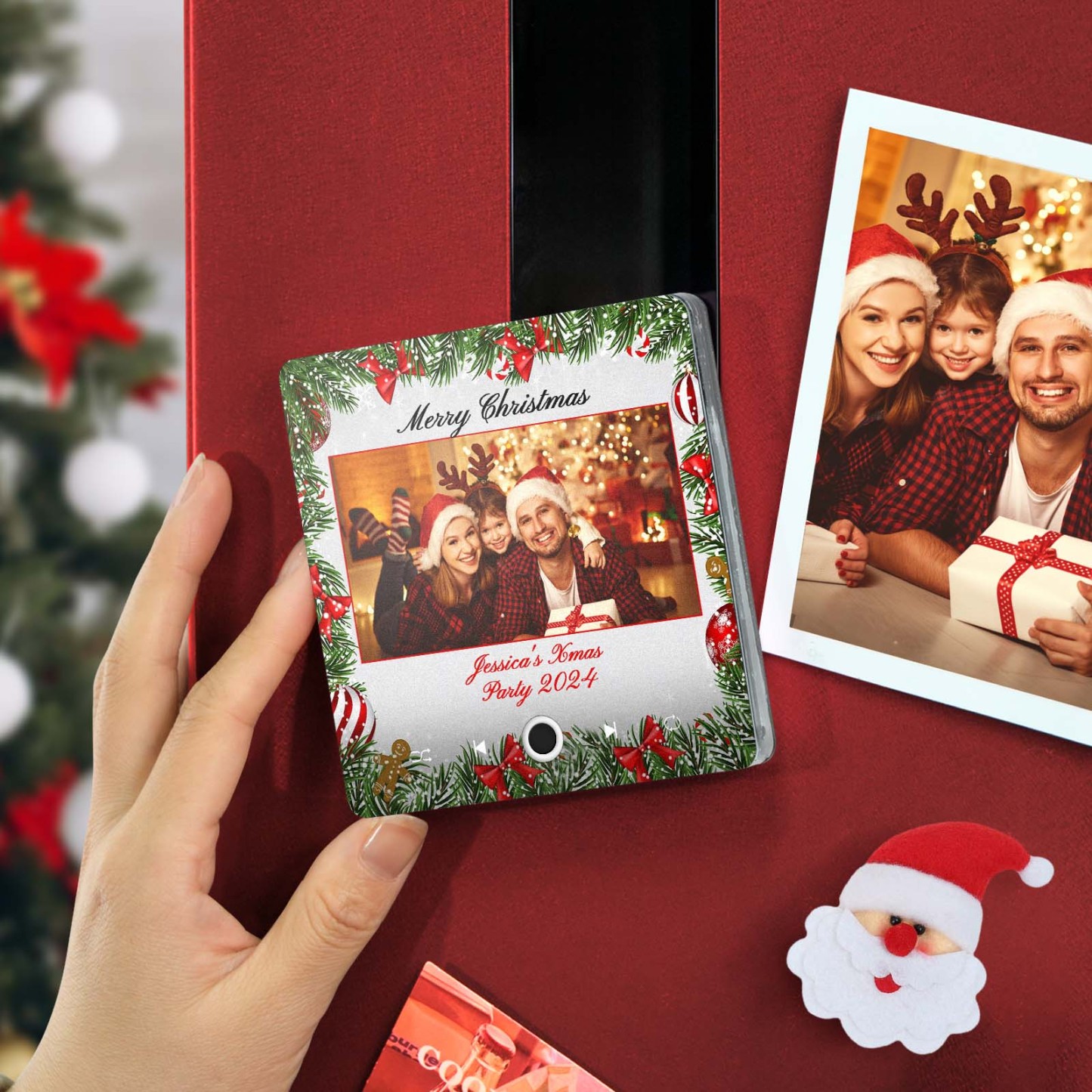 Personalized Music Fridge Magnet Christmas Party Custom Music Magnets Can Play Songs Christmas Gifts Family Gifts -