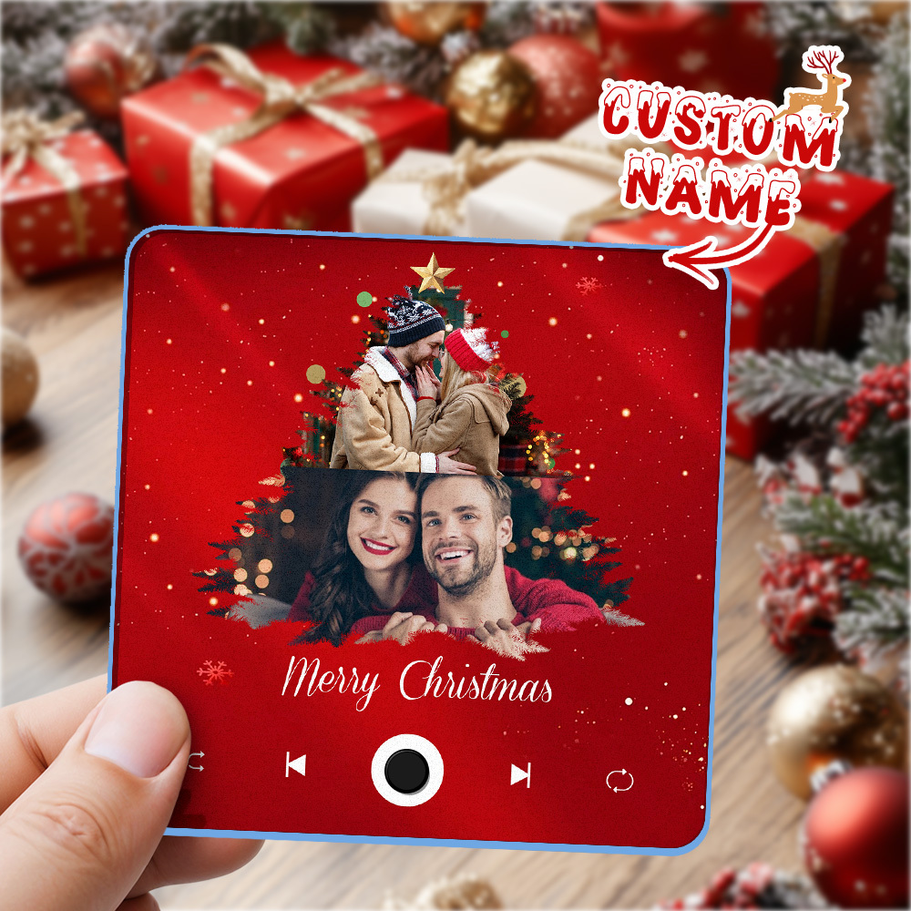 Custom Fridge Magnet with Photo & Music - Choose Your Music Christmas Gifts -