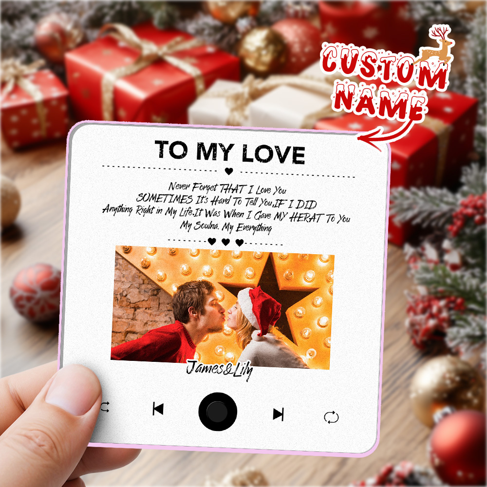 Custom Fridge Magnet with Photo & Music - Choose Your Music Christmas Gifts -