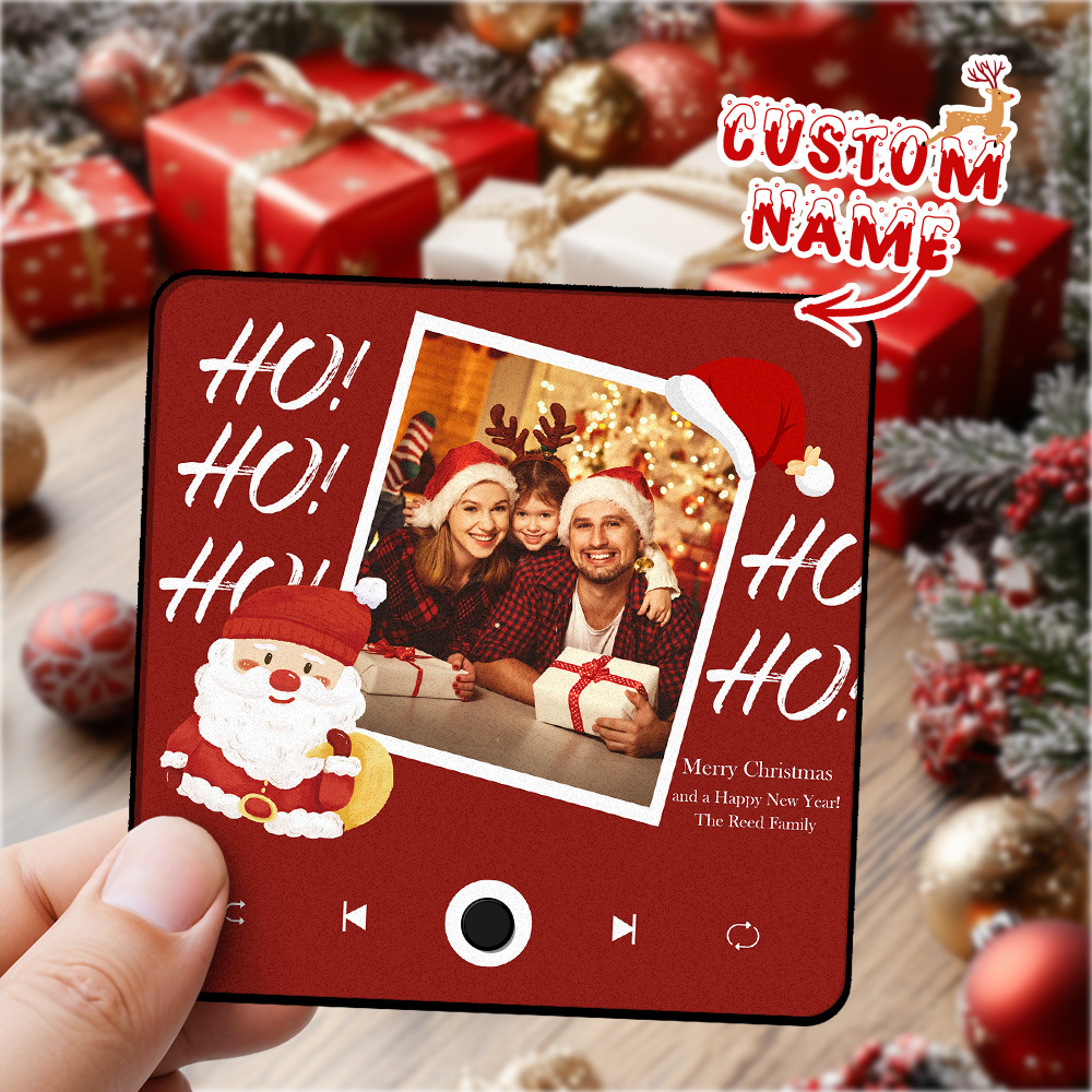 Custom Fridge Magnet with Photo & Music - Choose Your Music Christmas Gifts -