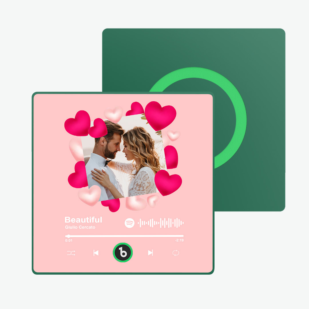 Custom Wedding Photo Fridge Magnets Personalized First Dance Song Magnets Can Play Music Customizable Picture Fridge Magnets Anniversary Valentine's Day Gifts Home Decor for Wife Husband -