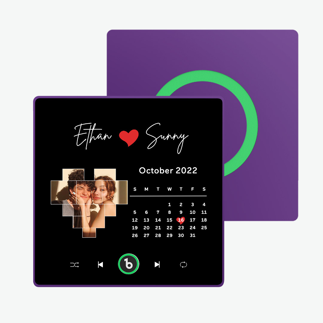 Custom Music Fridge Magnet with Colorful Frame Personalized Love Calendar Fridge Magnet with Photo Unique Gift for Couple -