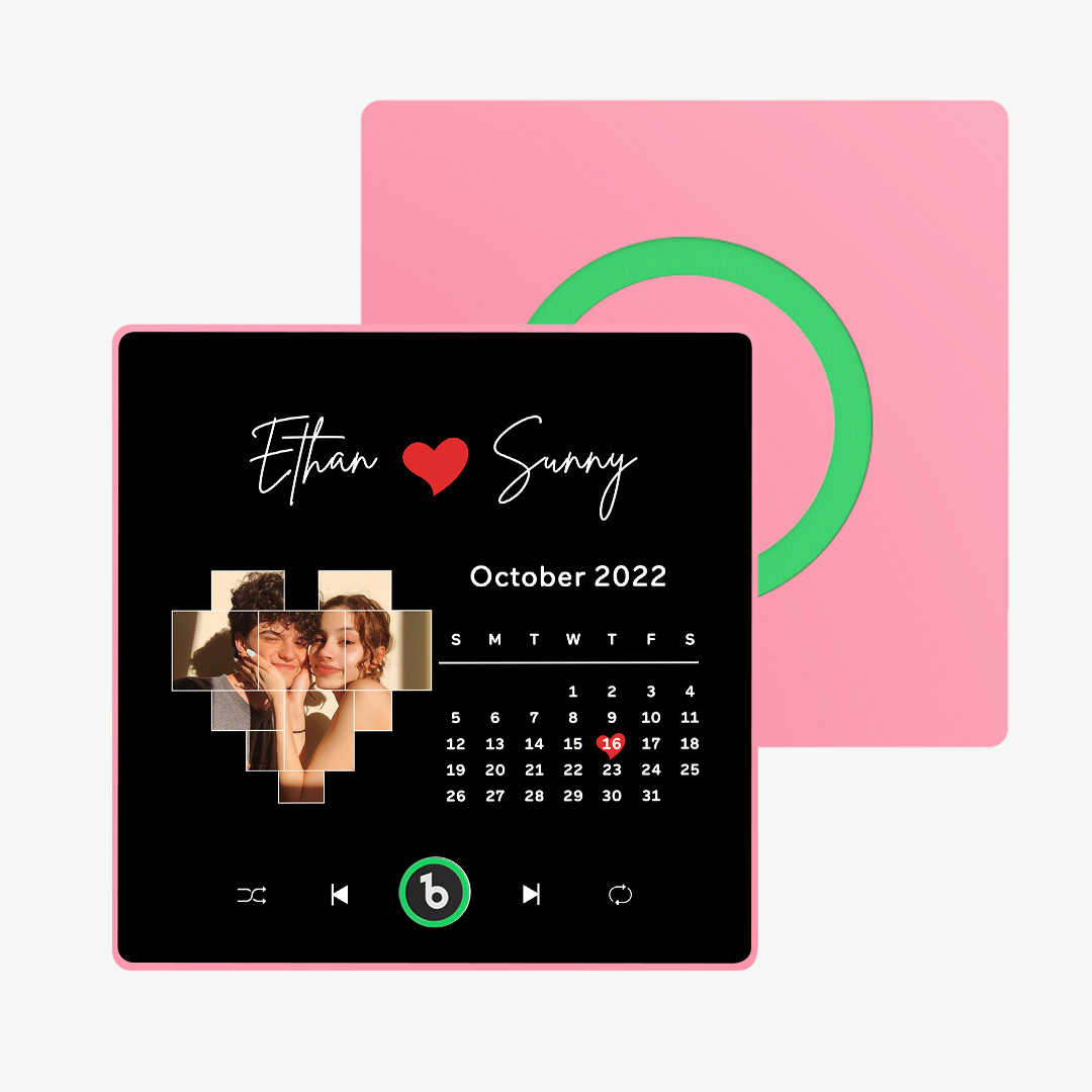 Custom Music Fridge Magnet with Colorful Frame Personalized Love Calendar Fridge Magnet with Photo Unique Gift for Couple -