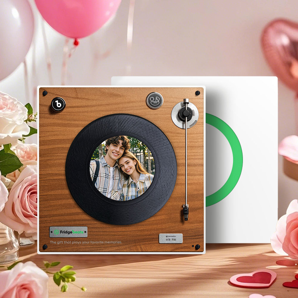 Custom Music And Photo Fridge Magnet Personalized Vintage Record Fridge Magnet Valentine's Gift -