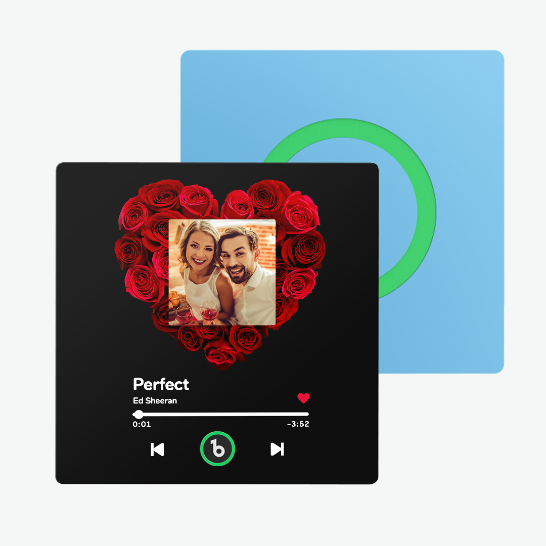 Custom Music Fridge Magnet with Rose and Photo Colorful Album Fridge Magnet Gifts for Her -