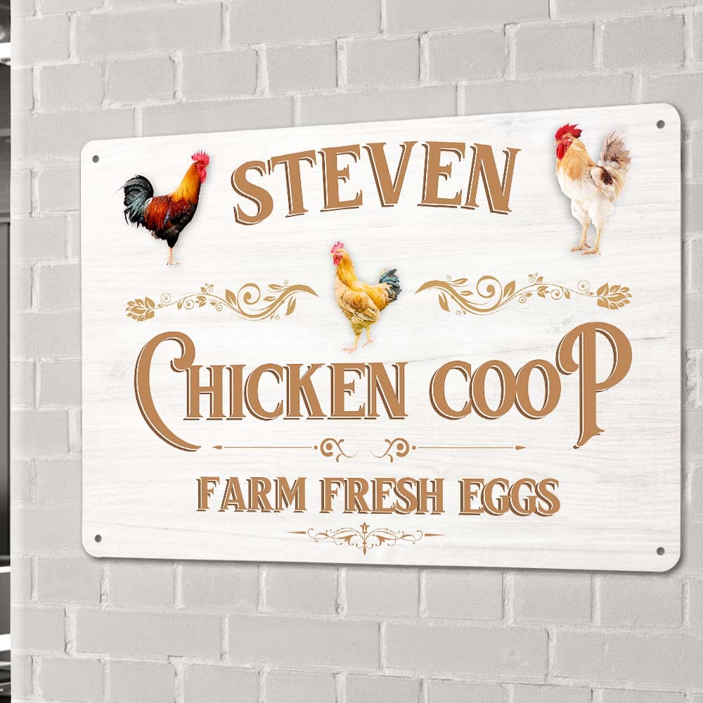 Custom Iron Poster Personalised Name Poster Chicken Coop Wall Decor Painting Unique Gifts