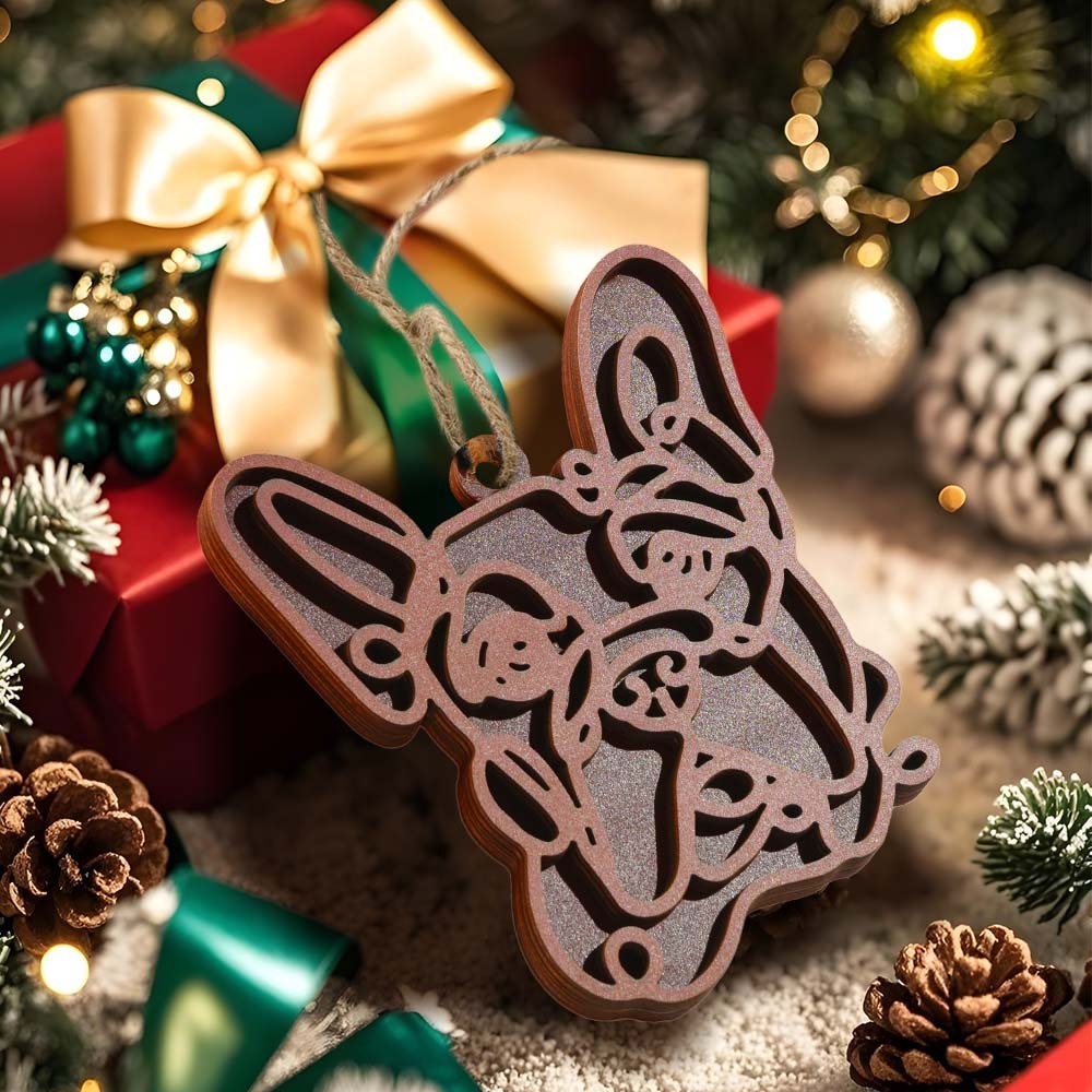 Personalized Line Art Dog Christmas Ornament Christmas Gift for Dog Lover -