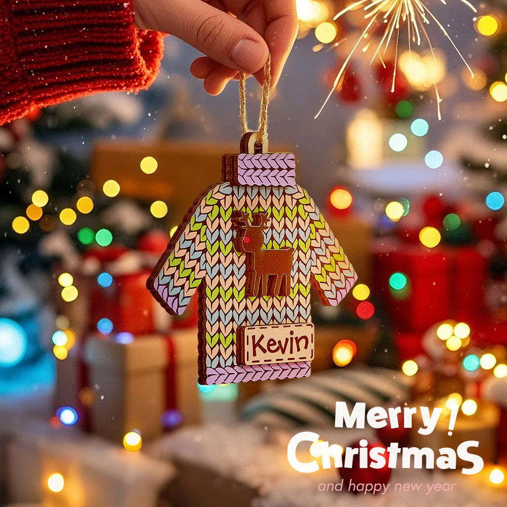 Personalized Name Winter Beanie Hat Christmas Ornament Custom Christmas Winter Mitten Stocking Sweater Ornament -