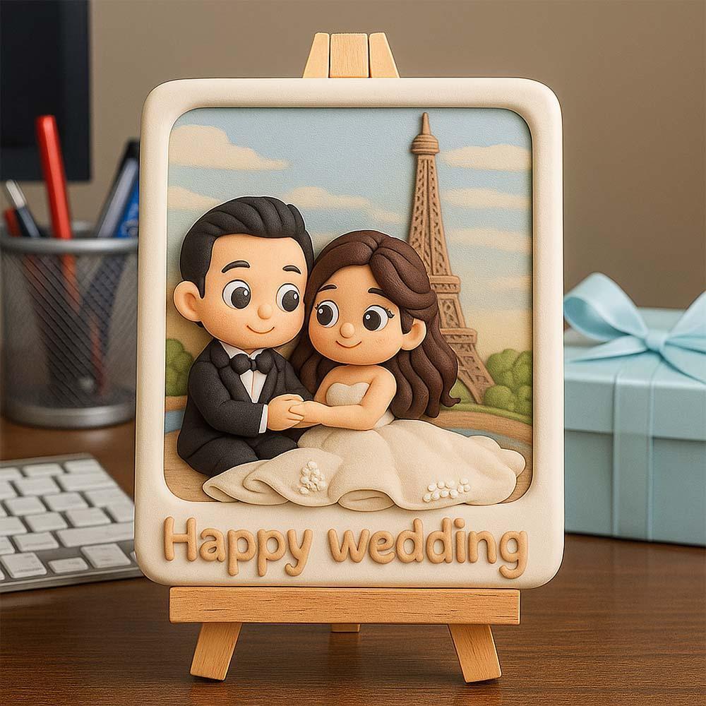 Custom Wedding Figurine 3D Printed Couple Gift Unique Bride and Groom Keepsake Romantic Personalized Wedding Decoration - 