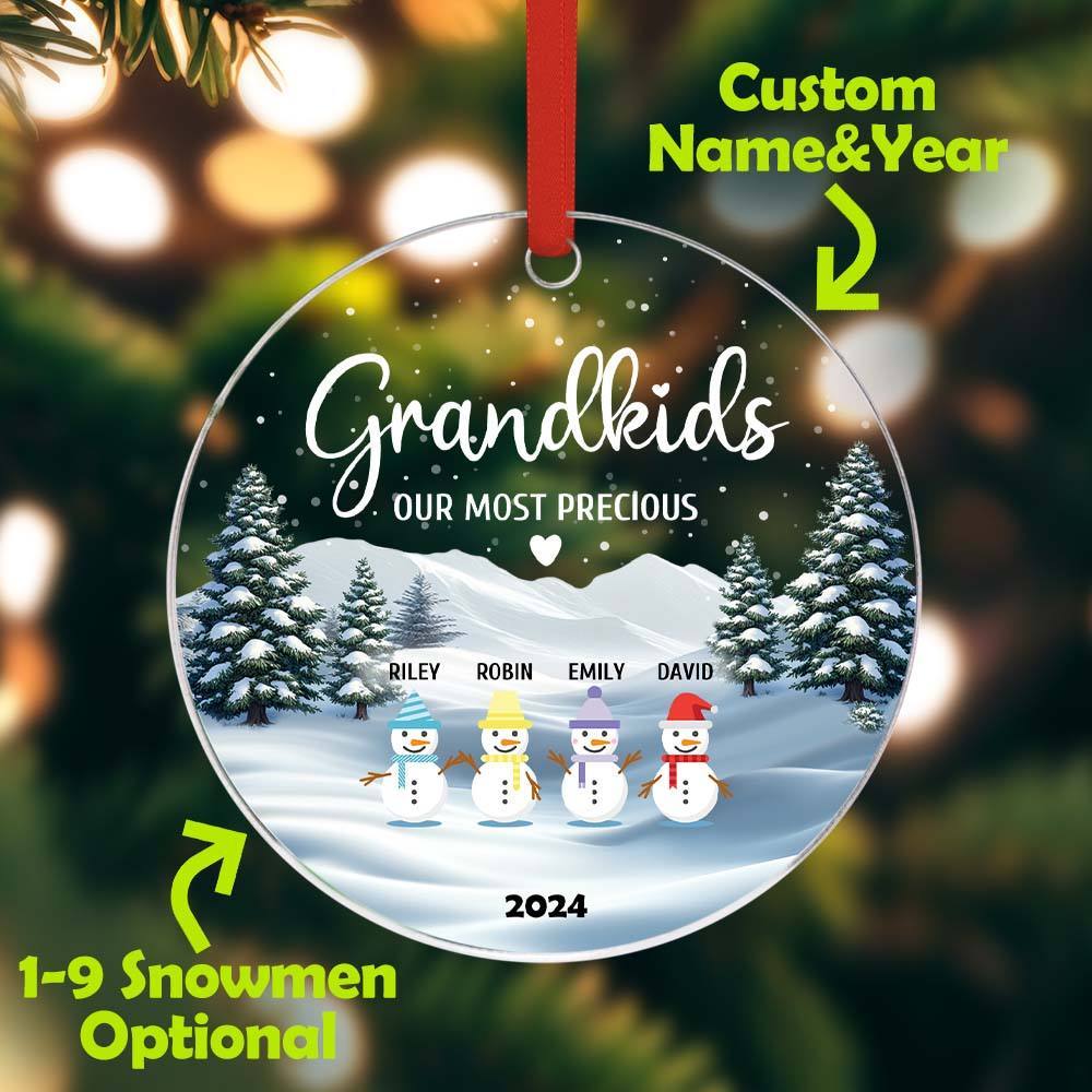 Personalized Snowman Ornament with Name Christmas Family Ornament for Christmas Gifts -
