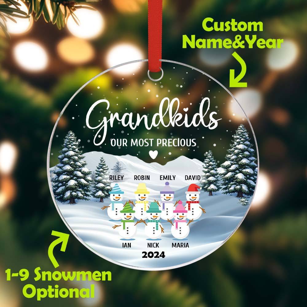 Personalized Snowman Ornament with Name Christmas Family Ornament for Christmas Gifts -
