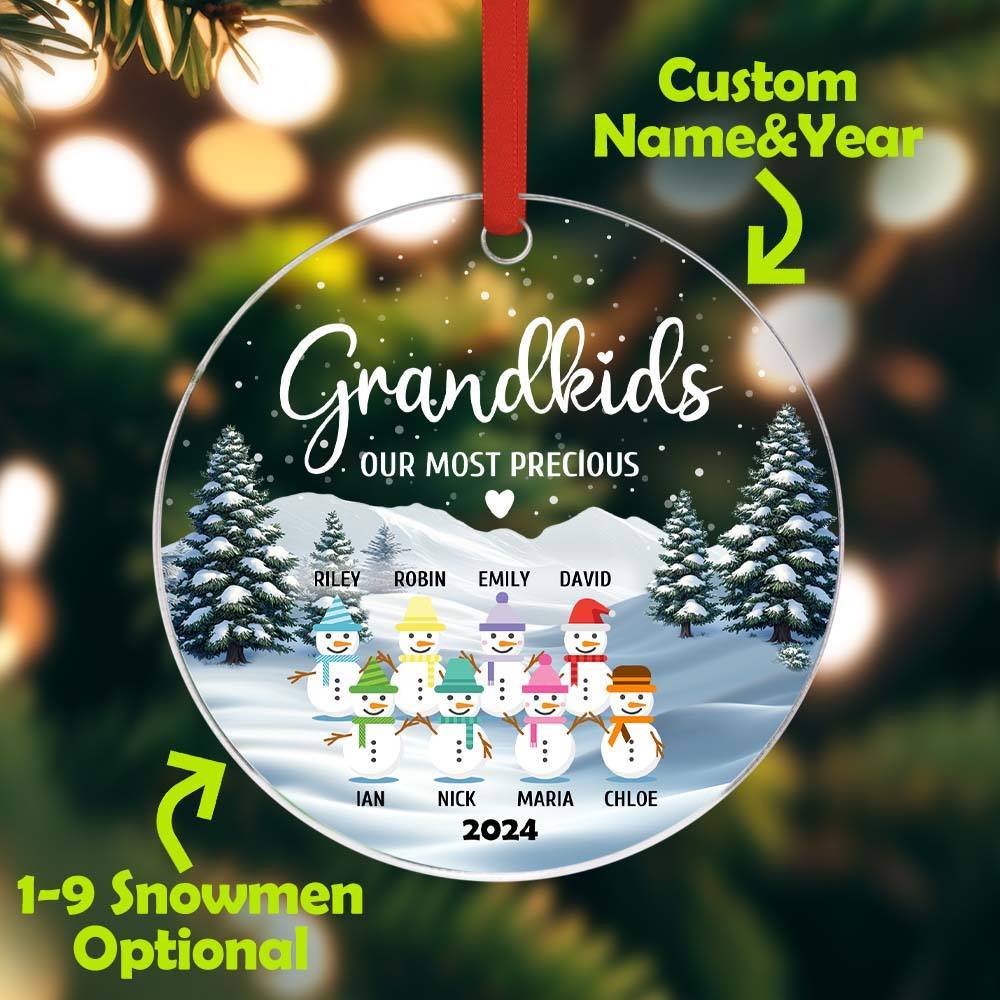 Personalized Snowman Ornament with Name Christmas Family Ornament for Christmas Gifts -