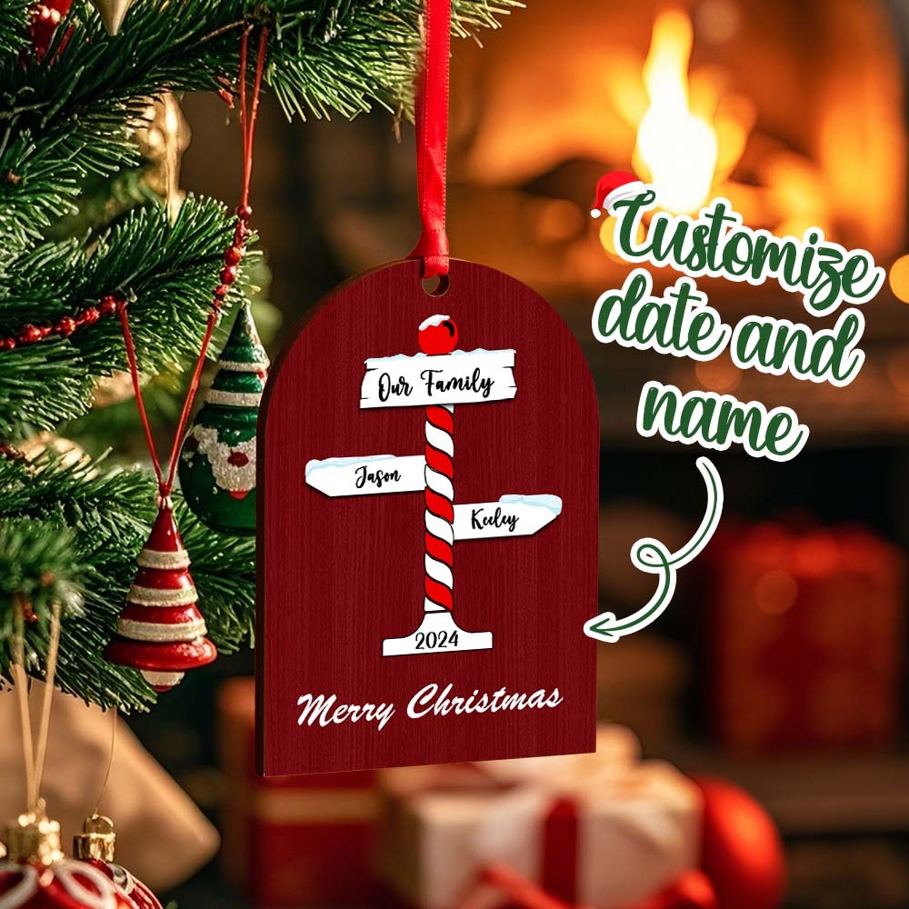 Personalized Family Christmas Ornaments with Family Name Ornament for Christmas Gift -