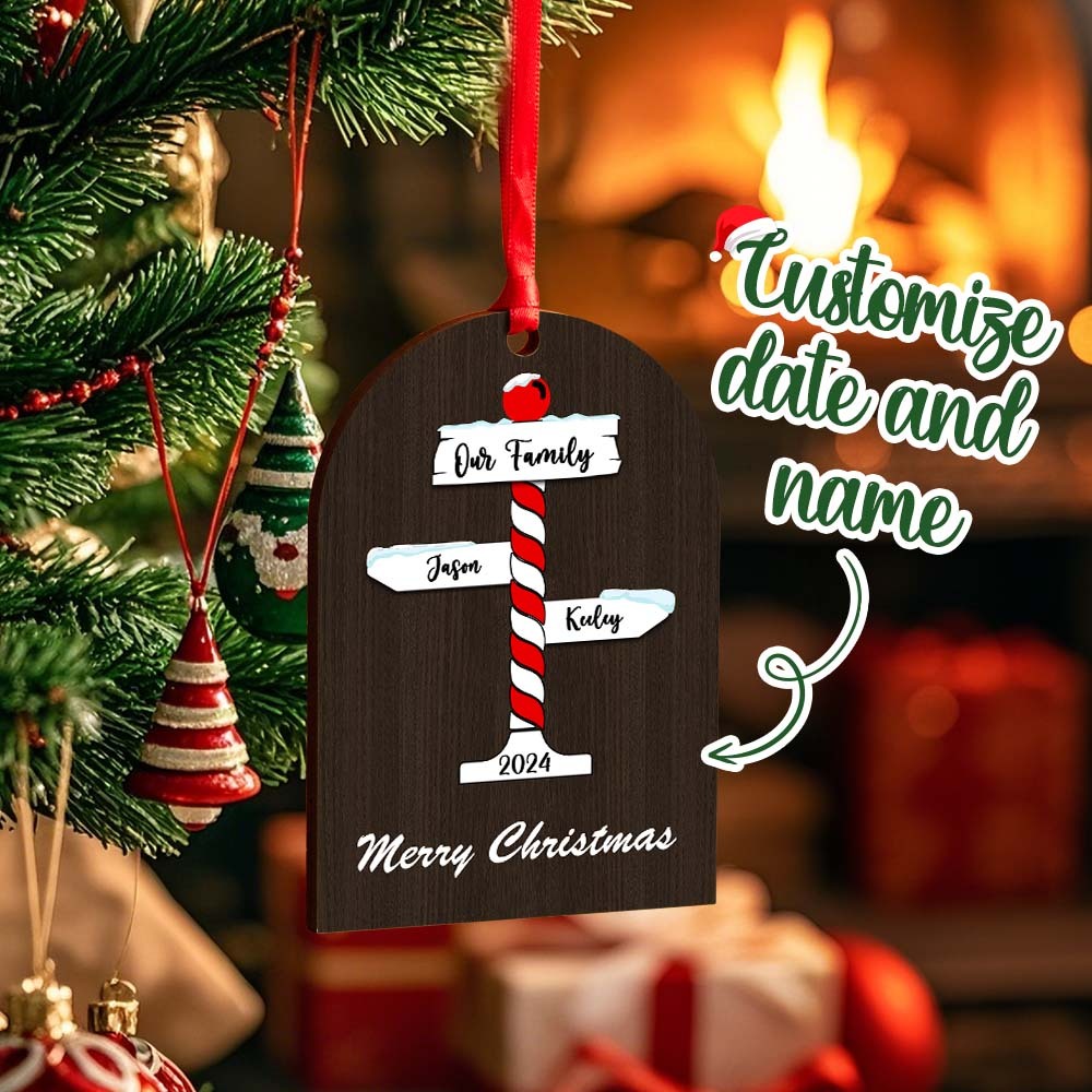 Personalized Family Christmas Ornaments with Family Name Ornament for Christmas Gift -