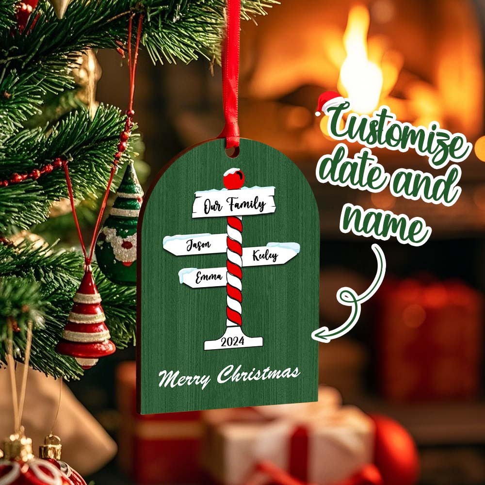 Personalized Family Christmas Ornaments with Family Name Ornament for Christmas Gift -