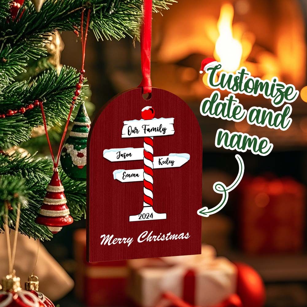 Personalized Family Christmas Ornaments with Family Name Ornament for Christmas Gift -