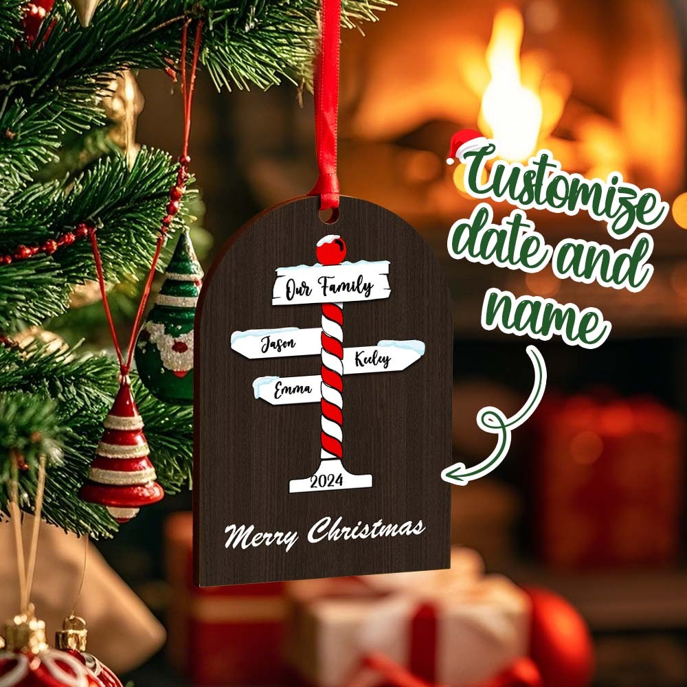 Personalized Family Christmas Ornaments with Family Name Ornament for Christmas Gift -
