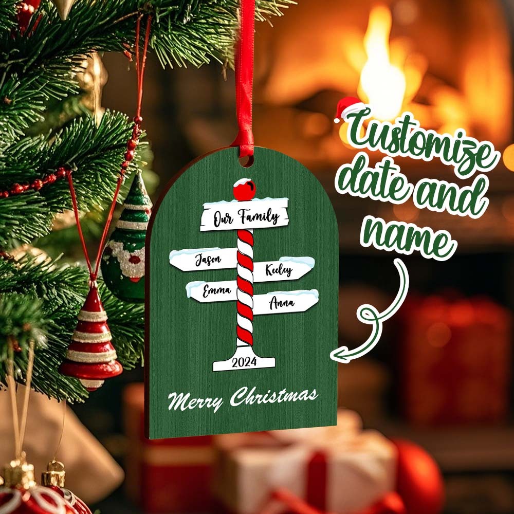 Personalized Family Christmas Ornaments with Family Name Ornament for Christmas Gift -
