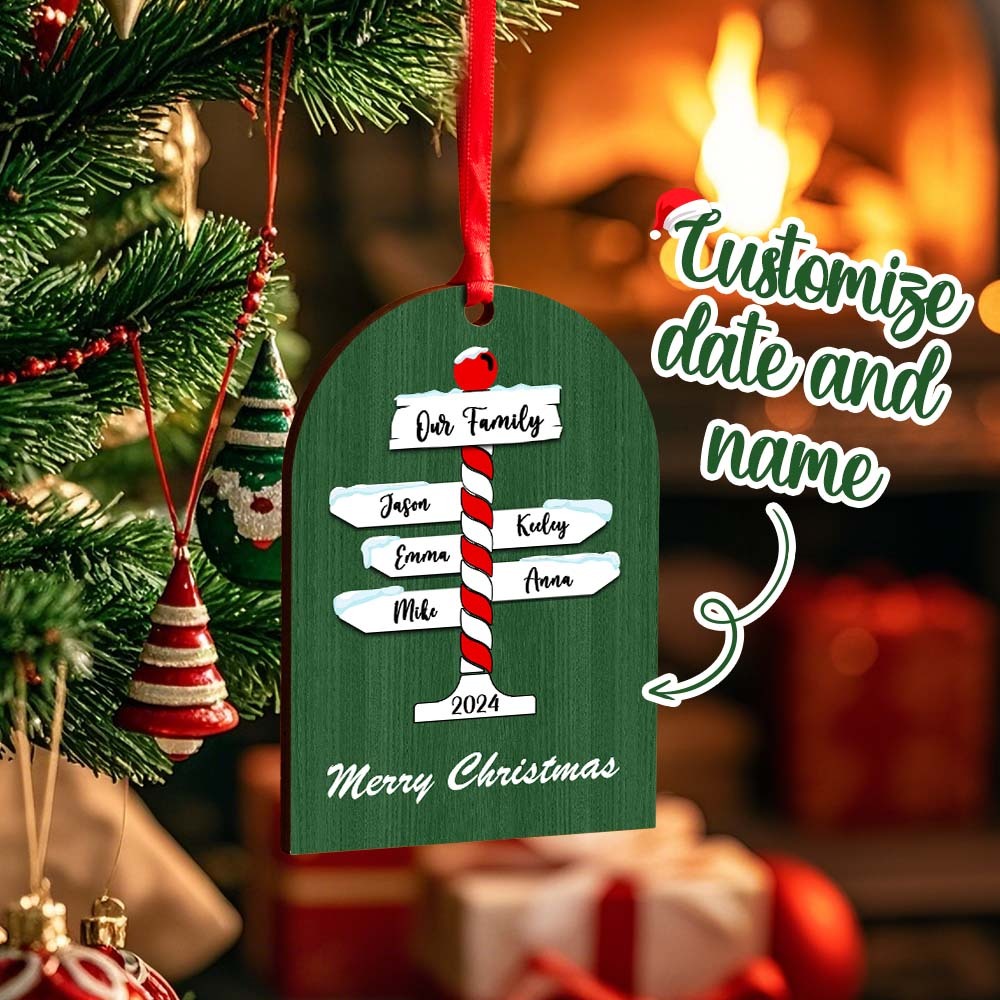 Personalized Family Christmas Ornaments with Family Name Ornament for Christmas Gift -