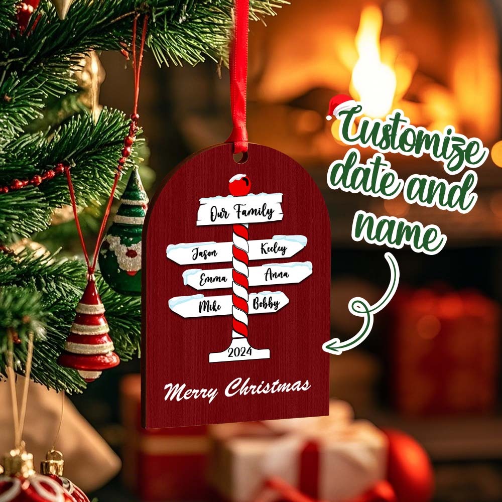 Personalized Family Christmas Ornaments with Family Name Ornament for Christmas Gift -