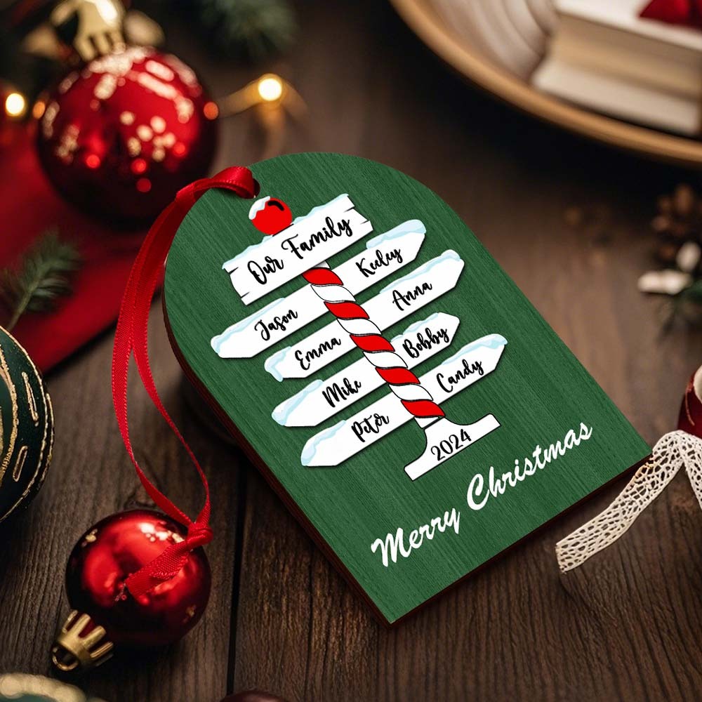 Personalized Family Christmas Ornaments with Family Name Ornament for Christmas Gift -