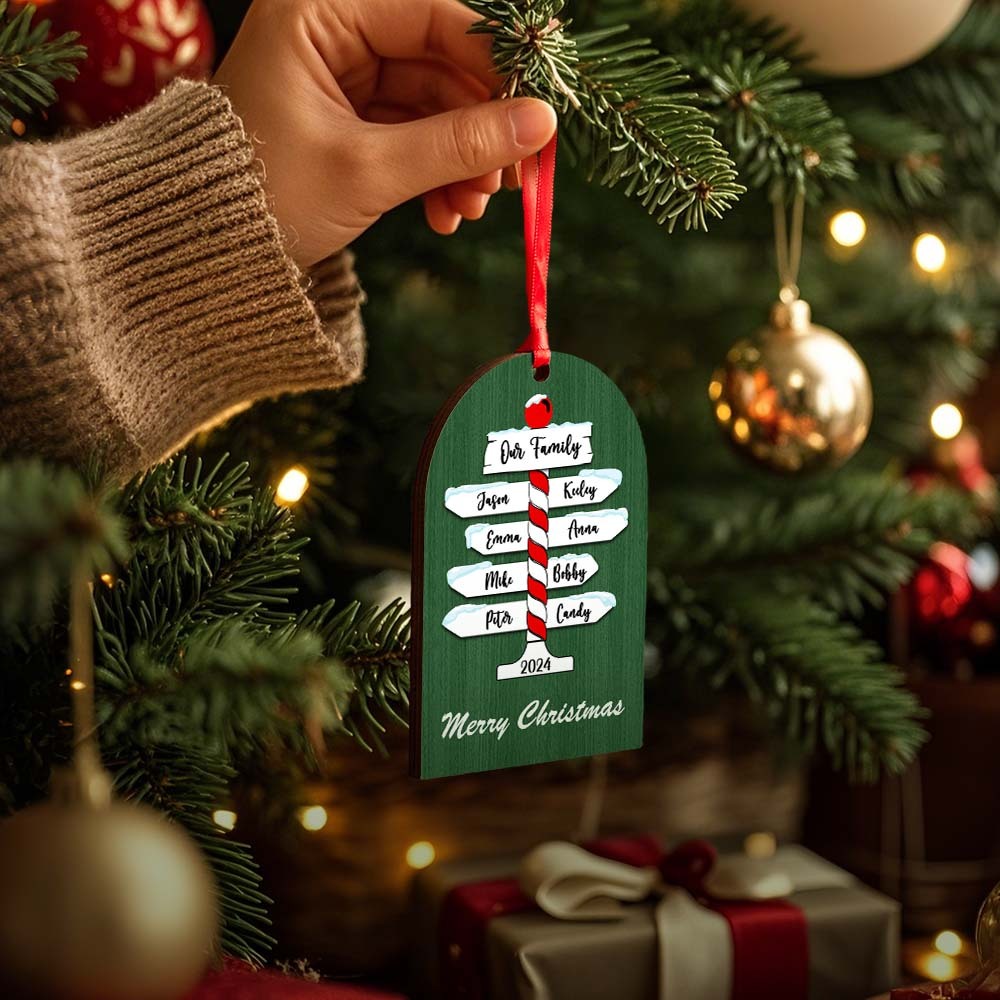 Personalized Family Christmas Ornaments with Family Name Ornament for Christmas Gift -