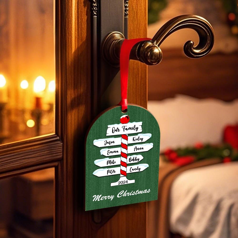 Personalized Family Christmas Ornaments with Family Name Ornament for Christmas Gift -