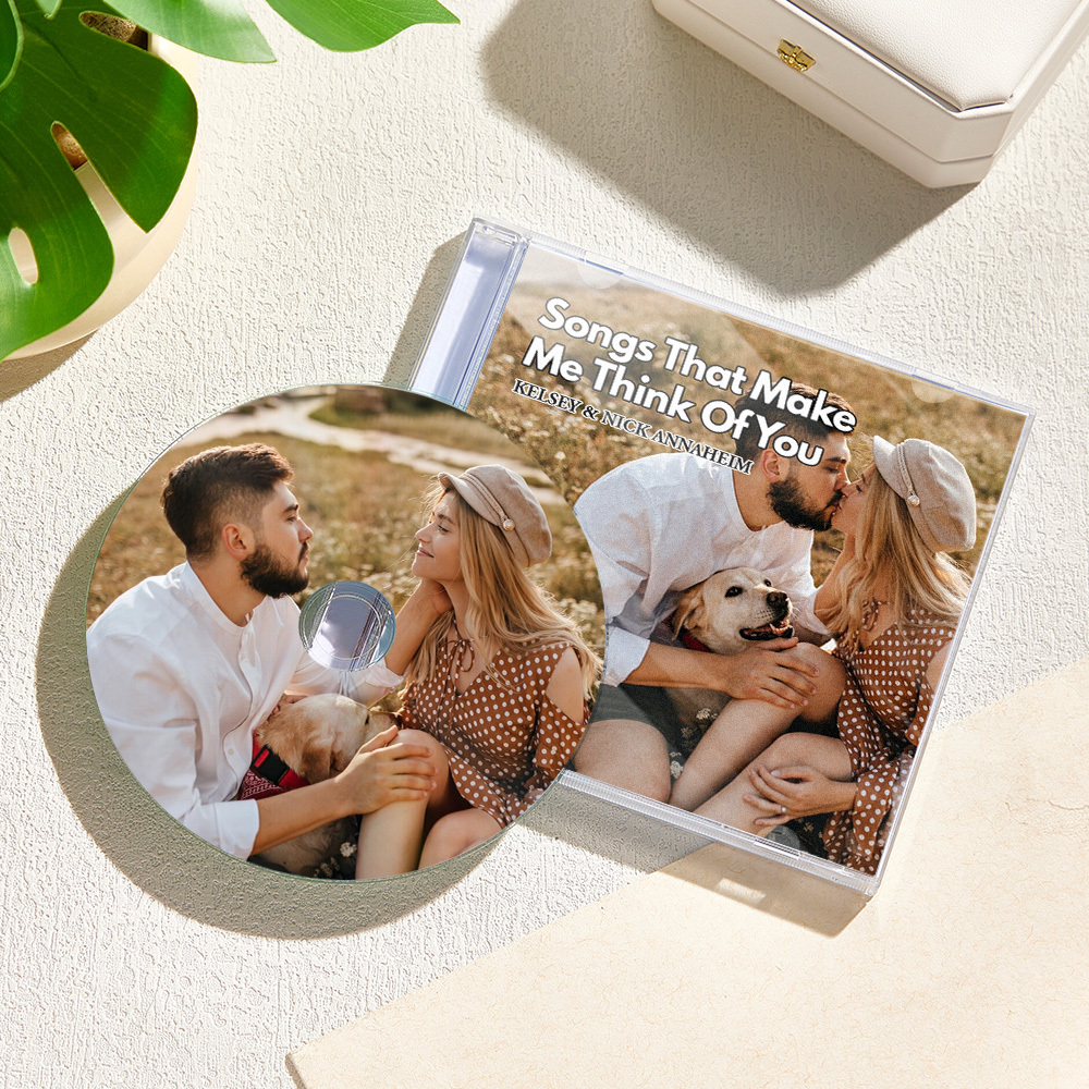 Custom CD & Jewel Case With 3 Photos Custom Your Own CD Mixtape 5/8/12 Songs Personalized Custom CD Album - 