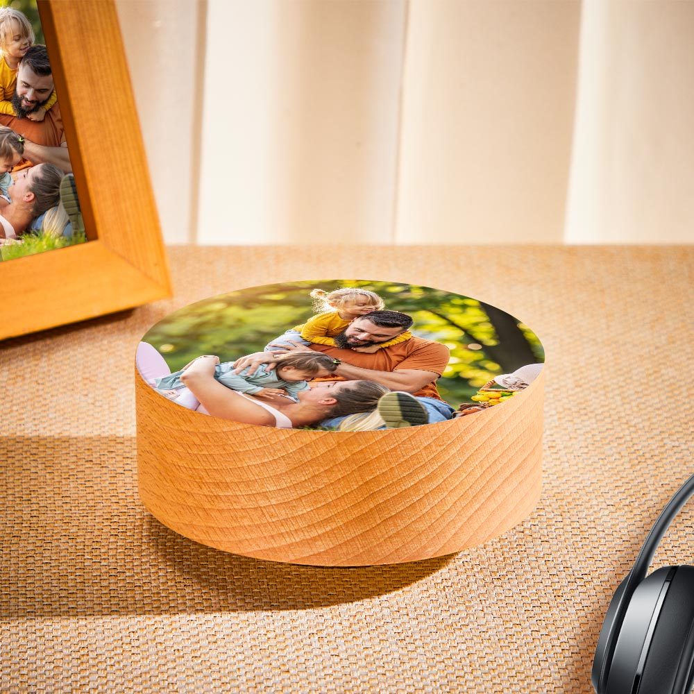 Custom Photo Wooden Music Box Rotating Base Music Tabel Decoration -