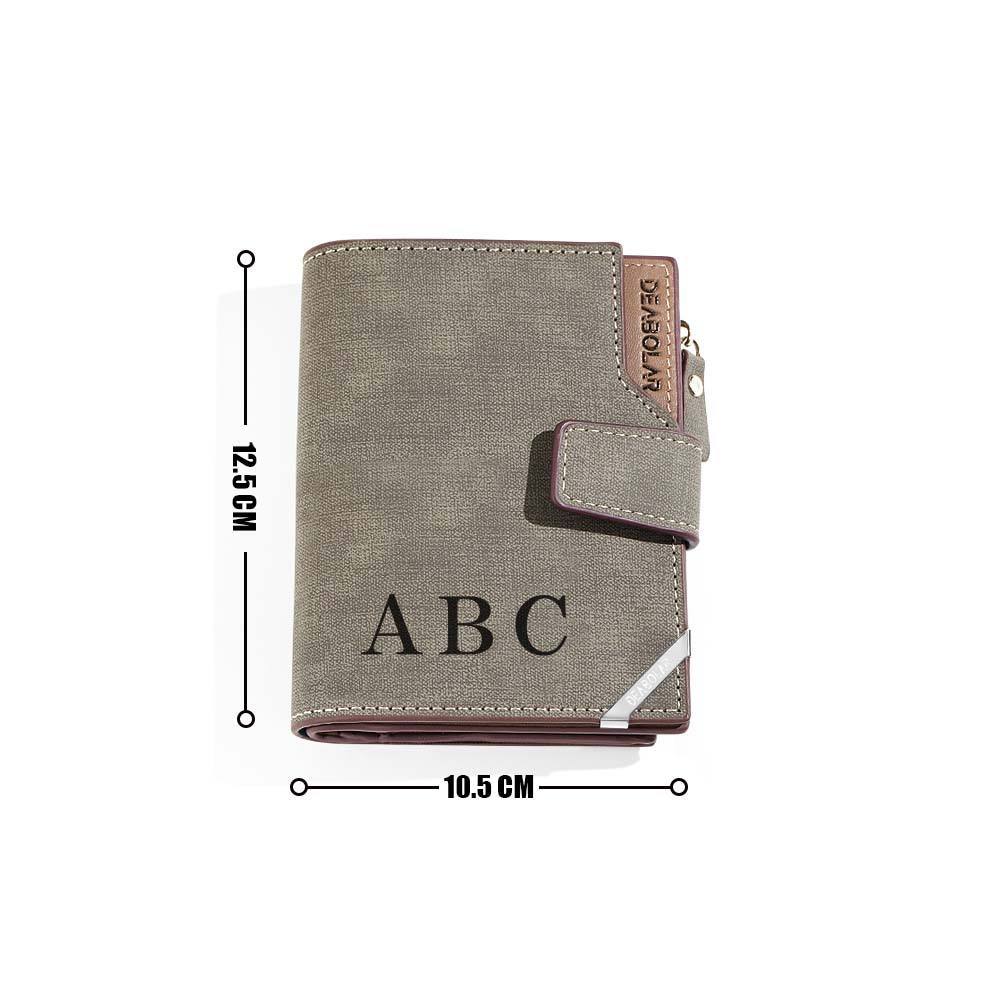 Personalized Photo Men's Foldable Leather Wallet with Text Father's Day Birthday Gift for Him -