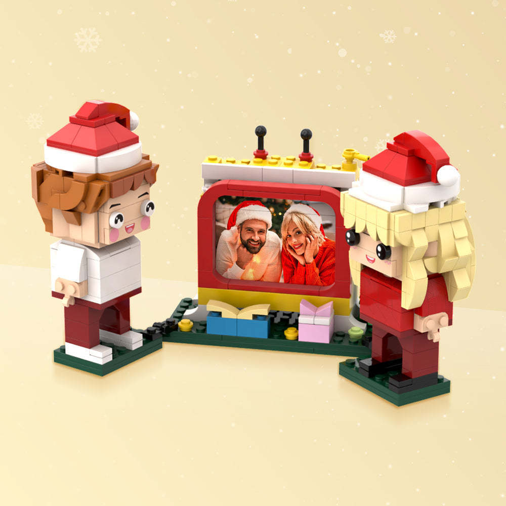 Custom Brick Christmas Gifts Personalized Brick Figures with Television -