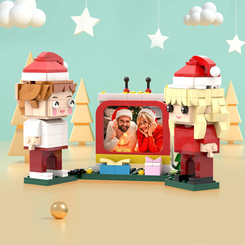 Custom Brick Christmas Gifts Personalized Brick Figures with Television -