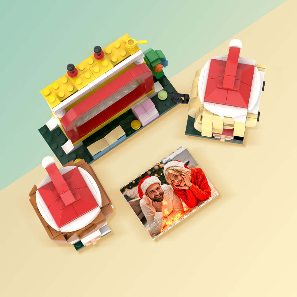Custom Brick Christmas Gifts Personalized Brick Figures with Television -