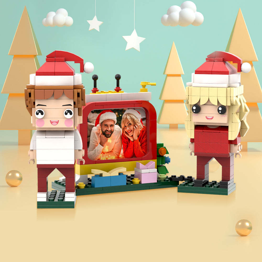 Custom Brick Christmas Gifts Personalized Brick Figures with Television -