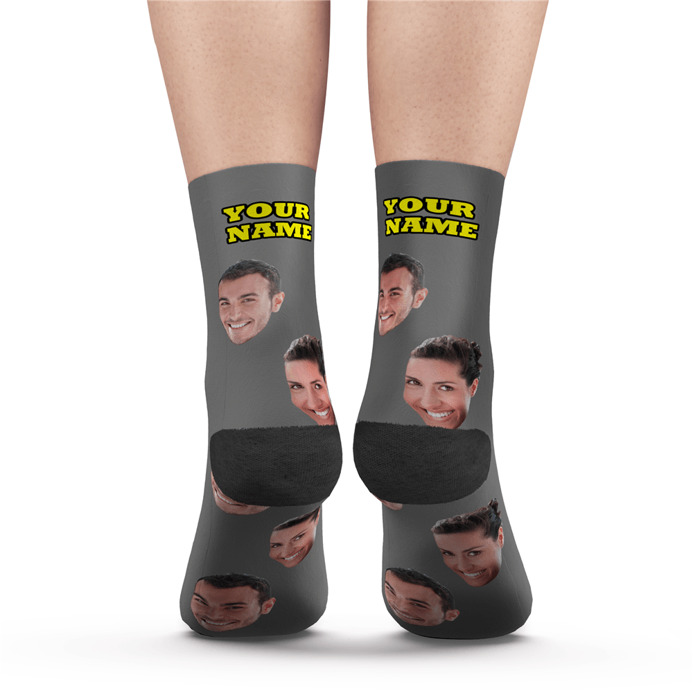 Custom Face Socks Colorful - Red