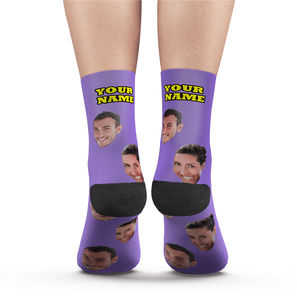 Custom Face Socks Colorful - Red