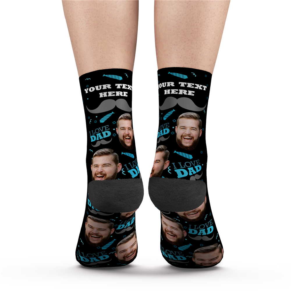 Custom I Love Dad Socks With Your Text - PhotoPuzzleAU