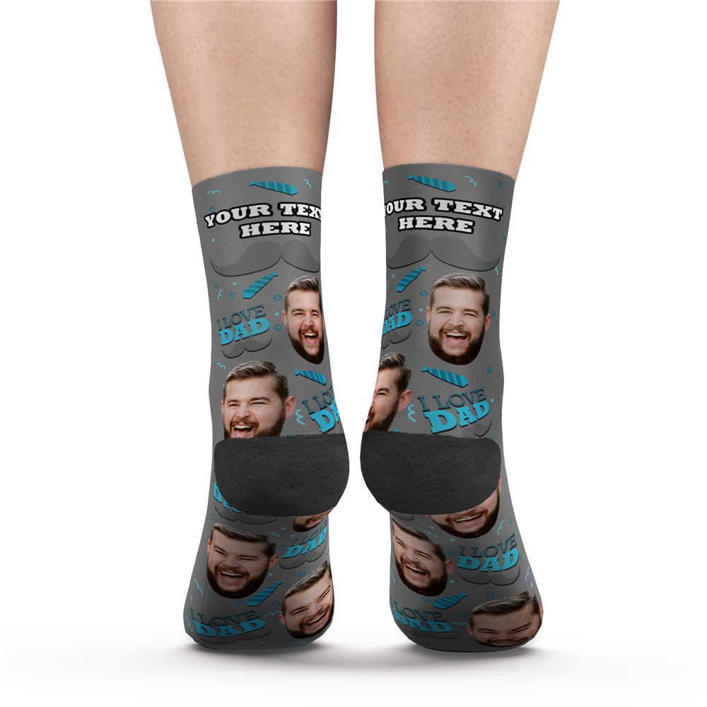 Custom I Love Dad Socks With Your Text - PhotoPuzzleAU