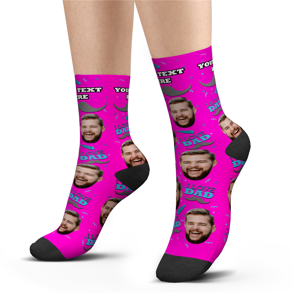 Custom I Love Dad Socks With Your Text - PhotoPuzzleAU