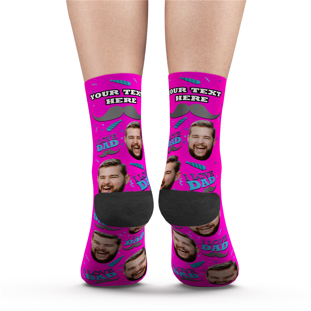 Custom I Love Dad Socks With Your Text - PhotoPuzzleAU