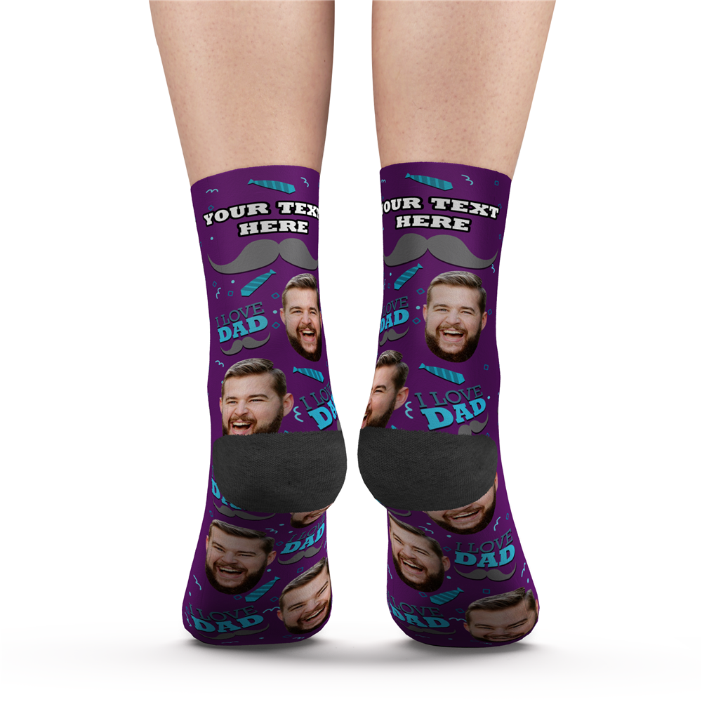Custom I Love Dad Socks With Your Text - PhotoPuzzleAU