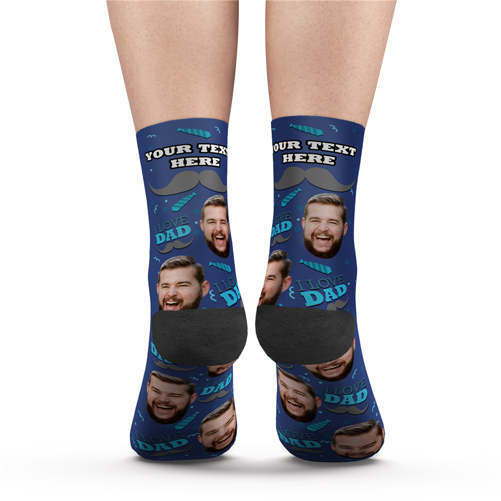 Custom I Love Dad Socks With Your Text - PhotoPuzzleAU
