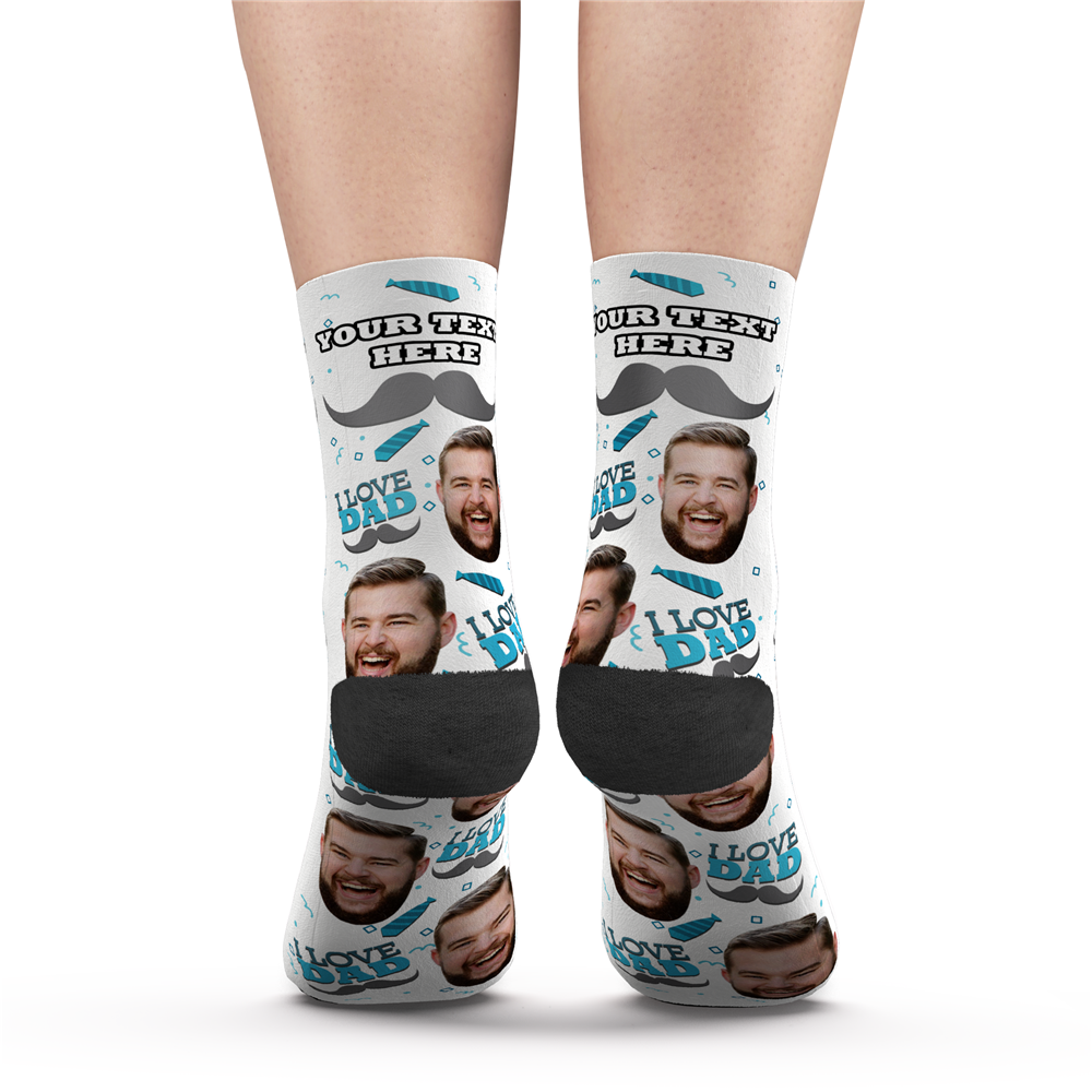 Custom I Love Dad Socks With Your Text - PhotoPuzzleAU