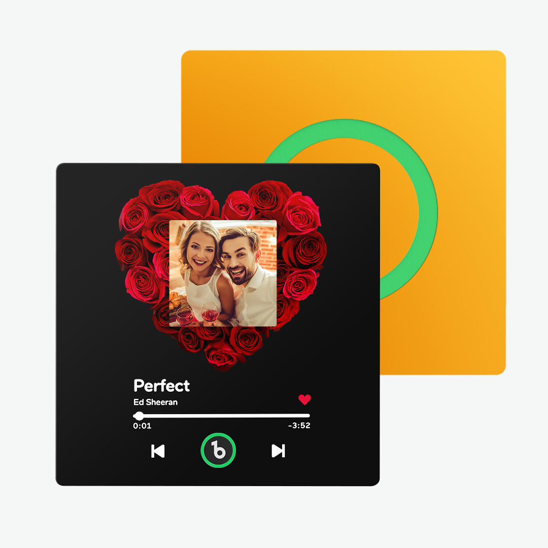 Custom Music Fridge Magnet with Rose and Photo Colorful Album Fridge Magnet Gifts for Her -
